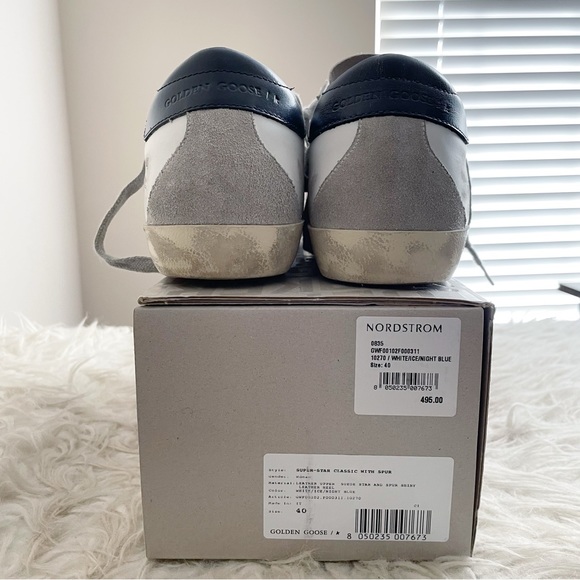 Golden Goose Women's Super-Star with suede star and blue heel tab size 40 - Picture 7 of 14